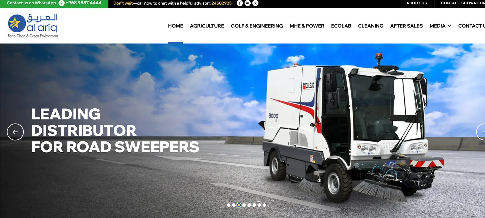 Al Ariq Equipments website design thumbnail