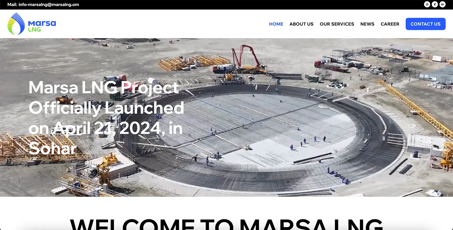 Marsa LNG website design thumbnail