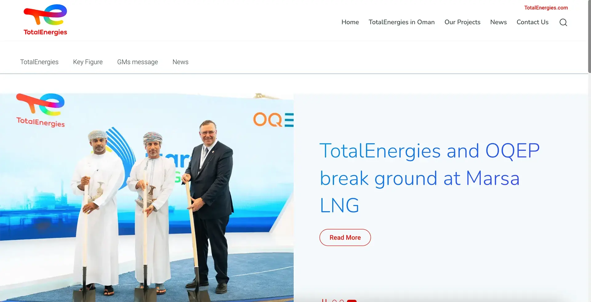 TotalEnergies Oman website design thumbnail